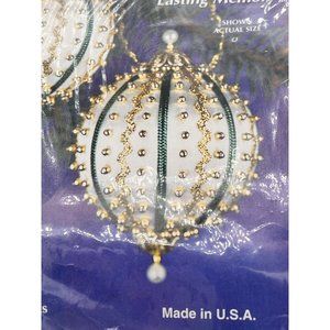 Vtg Sulyn Beaded Christmas Ornament Kit Craft #217-A Emerald Fantasy
